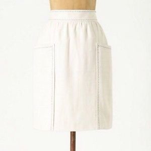 Anthropologie Cartonnier Casetta Woven White Skirt